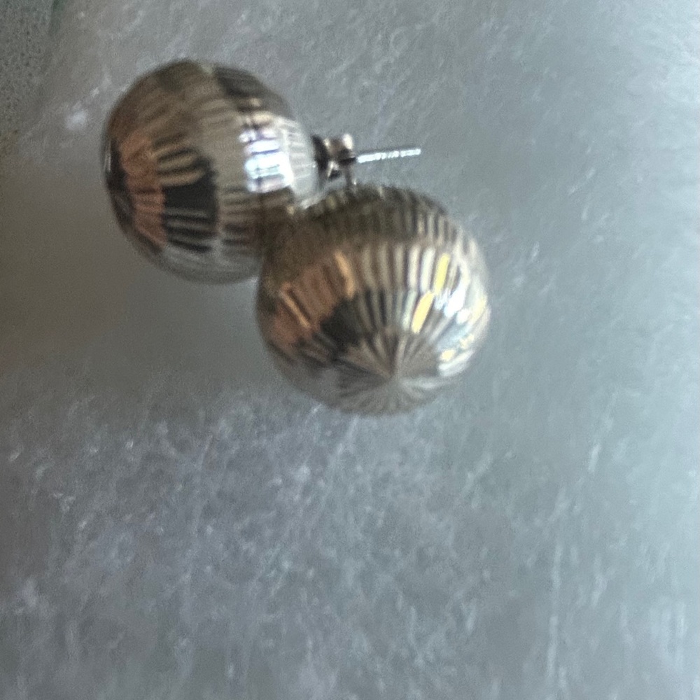 Elegant Silver Ball Earrings